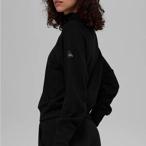 ALO Yoga Black Waffle Knit Turtleneck Sweater